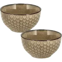 Discountershop Soepkommen Schalen Set van 2 – Aardewerk Ramen Kommen – Kommen en Fruitschaal voor Soep, Noodles, Salade, Ontbijt en Snacks – Ø14 cm – Vaatwasser Veilig