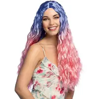 Boland - Pruik Mirage Pastel,Roze,Paars - Krullen - Lang - Vrouwen - Fee - Pastel - Fantasy - Prinses - Cosplay - Carnaval - Themafeest