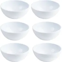 PlasticForte Kommetjes - 6x - Schaaltjes - wit - kunststof - 12 x 5 cm - voor dessert en ontbijt - 425 ML - BPA vrij - Onbreekbaar
