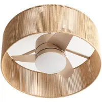 Create - Stille plafondventilator 25W met licht - Zand - Ø55cm - WIND LAMP WOVEN