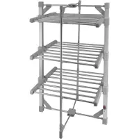 Monster Shop Verwarmde Wasdroogrek - Elektrische Droogrek – Opvouwbaar & Draagbaar – 15kg Capaciteit – Zilver – 50-55°C – Energiezuinig