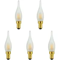 SPL E14 LED Lamp 1.8W Dimbaar - CRI 93 - Melkglas - Extra Warm Wit - 2000K - LED Filament Kaars Vlam C23 - Vervangt 10W - 5 Stuks