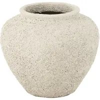 J-Line Bloempot Antiek Rond Cement Wit