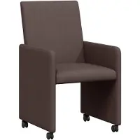 vidaXL Eetkamerstoelen met wielen 2 st Stof Donkerbruin