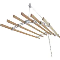 Monster Houten droogrek voor dekens - Wit - 1,5 meter