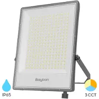 Braytron LED Buitenlamp - Schijnwerper Breedstraler Floodlight -Grijs -Waterdicht IP65- 100W -11000 lm - 3IN1 CCT (3000K / 4000K /6500K)