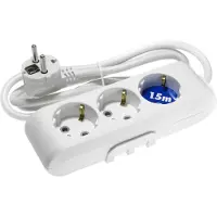 Panasonic 3-voudige stekkerdoos - 1,5 meter - wit - wandmontage - wandbevestiging - bevestiging op wand - muur wandclip - muurbevestiging montage