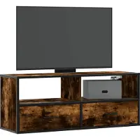 vidaXL Tv-meubel 100x31x39,5 cm bewerkt hout metaal gerookt eikenkleur