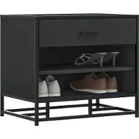 vidaXL Schoenenbank 60x40x53,5 cm bewerkt hout en metaal zwart
