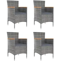 vidaXL 5-delige Loungeset met kussens poly rattan bruin