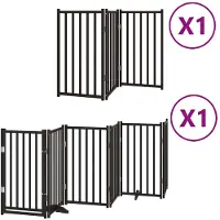 vidaXL Hondenhek inklapbaar 9 panelen 450 cm populierenhout zwart