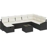 vidaXL Bankstel 8 st poly rattan