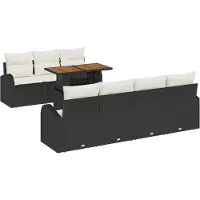vidaXL Tuinbank Set 8 st Zwart en crème