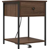 vidaXL Nachtkastje Bruin Eiken 42 x 41 x 56 cm Bewerkt hout