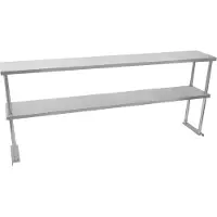 KuKoo - 2 boven wandschappen voor RVS werktafel - 180 cm L - GRATIS bevestigingsset inbegrepen - #304 Roestvrij staal - 100 kg capiciteit