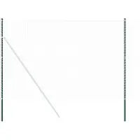 vidaXL Hekpaal. 12 pcs Groen Poedercoated staal