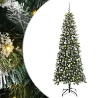 vidaXL Kunstkerstboom met 300 LED Groen 240 cm PVC en Plastic en Staal