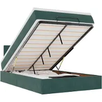 vidaXL Ottoman bed met matras en LED's 120x200cm fluweel donkergroen