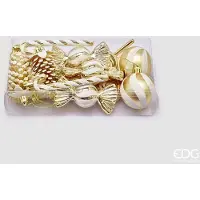 Edg - Enzo De Gasperi - Kerstballen Set Mix – Goudkleurig - 15 stuks - H12 D5 cm