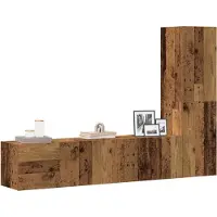 vidaXL Tv-wandkasten 3 st bewerkt hout oud houtkleurig