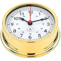 Autonautic Instrumental Brass Pacific Series R120d-a Arabic Numbers Chromed Clock Zilver 120 mm