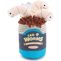 BARK live bait bites blik met wormen pluche 26x16x11 cm tot 20 kg
