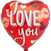 Folat - Folieballon I Love You Rood 45 cm - Valentijnsdag versiering - Valentijnsdag cadeau - valentijnsdag