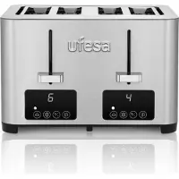 Ufesa Quartet Delux, 4 plakken, Roestvrij staal, Roestvrij staal, Touchscreen, LCD-scherm