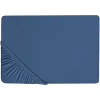 Beliani Hoeslakens, Hoeslaken katoen marineblauw 200 x 200 cm JANBU (200 x 200 cm)