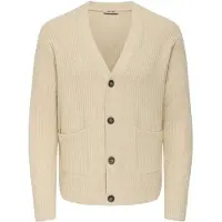 Only & Sons Gebreid vest 'ONSFrame' crème