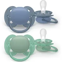 Philips Fopspeen +6m Soft blauw/groen 2 St Fopspeen