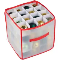 Alpina Kerstballen opbergbox | | 30 x 30 x 30 cm (Rood/Wit)