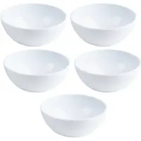 PlasticForte Kommetjes - 10x - Schaaltjes - wit - kunststof - 12 x 5 cm - voor dessert en ontbijt - 425 ML - BPA vrij - Onbreekbaar