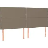 vidaXL Hoofdbord taupe 180x5x118/128 cm Stof