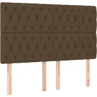 vidaXL Hoofdbord donkerbruin 160x7x118/128 cm stof