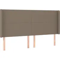 vidaXL Hoofdbord met randen 163x16x118/128 cm stof taupe