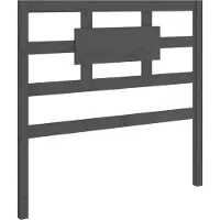 vidaXL Hoofdbord 95,5x4x100 cm massief grenenhout grijs