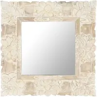 vidaXL Spiegel 50x50 cm massief mangohout wit