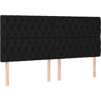 vidaXL Hoofdbord zwart 200x7x118/128 cm Stof