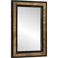 vidaXL Wandspiegel Zwart en Bruin 70 x 2 x 70 cm Massief Acacia Hout
