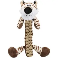 Trixie pluche/polyester tijger met gevlochten lijf en geluid