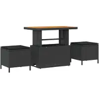 vidaXL Tuinbank Set 10 st 9-Aantal zitplaatsen Zwart Poly Riet