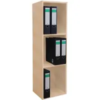 Hioshop Offas3 kantoor wandkast 3 planken beuken decor.