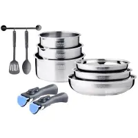 Arthur Martin Batteire de cuisine 10 pièces acier inoxydable AM9841
