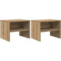 vidaXL Nachtkastje 2 pcs artisanaal eikenkleurig 40 x 40 x 30 cm