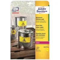 Avery Zweckform AVERY Weerbestendige folie-etiketten L6111-20 Permanent klevend A4 Geel 210 x 297 mm 20 Vellen à 1 Etiketten