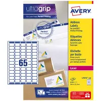 Avery L7651-100 adresetiketten A4 38,1 x 21,2 mm wit (6500 etiketten)