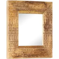 vidaXL Spiegel handgesneden 50x50x2,5 cm massief mangohout