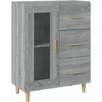 vidaXL Dressoir 69,5x34x90 cm bewerkt hout grijs sonoma eikenkleurig