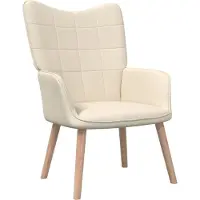 vidaXL Relaxstoel stof crèmekleurig